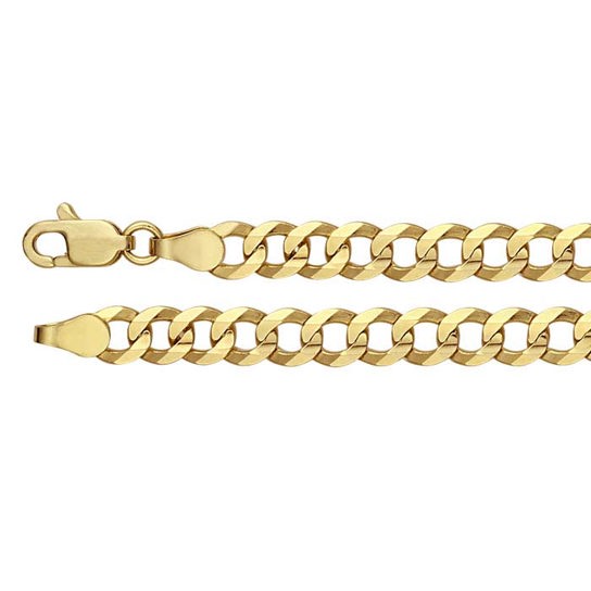 14K Diamond Cut Curb Chain